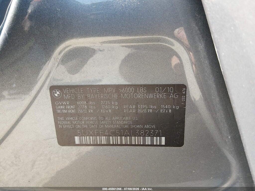 5UXFE4C51AL382371 2010 BMW X5 photo no. 9