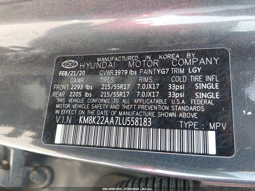 KM8K22AA7LU558183 2020 HYUNDAI KONA photo no. 9