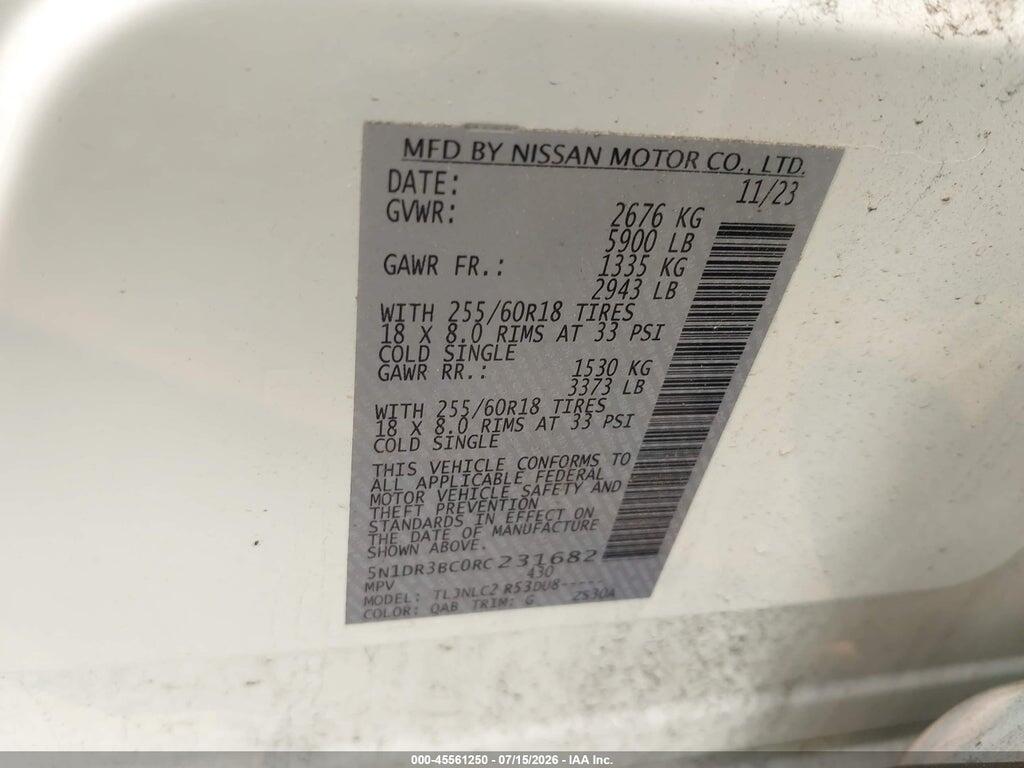 5N1DR3BC0RC231682 2024 NISSAN PATHFINDER photo no. 9