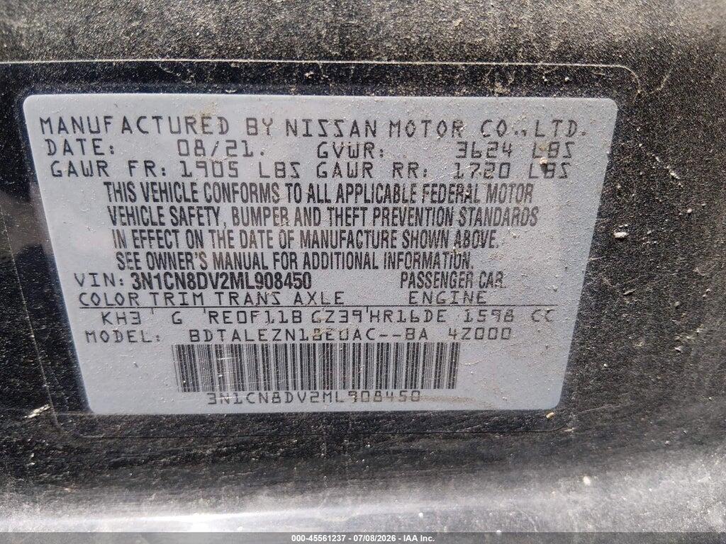 3N1CN8DV2ML908450 2021 NISSAN VERSA photo no. 9