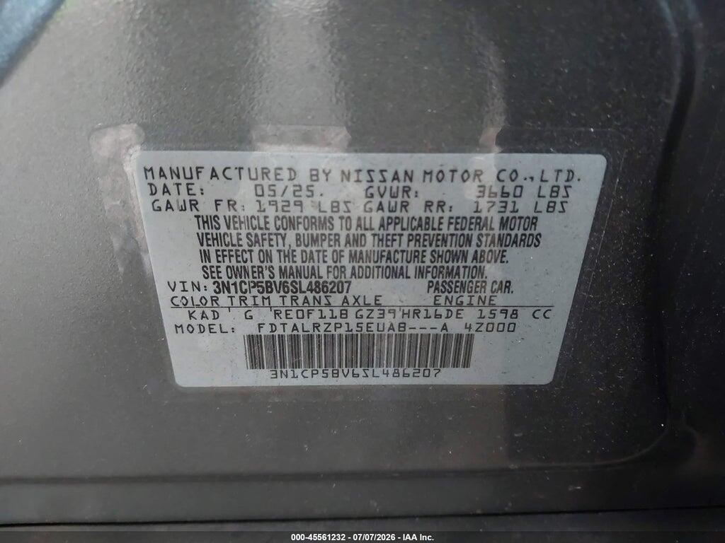 3N1CP5BV6SL486207 2025 NISSAN KICKS PLAY photo no. 9