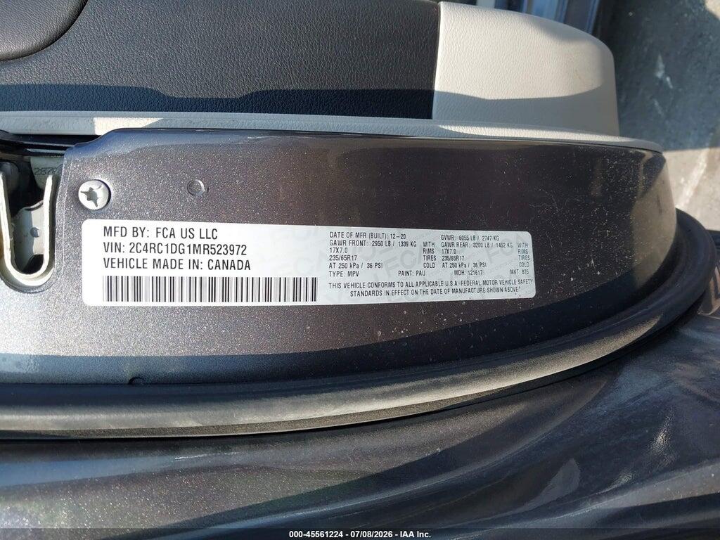 2C4RC1DG1MR523972 2021 CHRYSLER VOYAGER photo no. 9