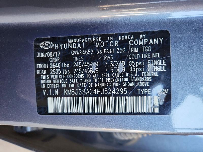 KM8J33A24HU524295 2017 HYUNDAI TUCSON photo no. 12