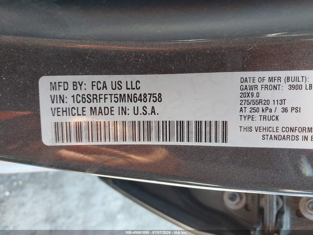 1C6SRFFT5MN648758 2021 RAM 1500 photo no. 9