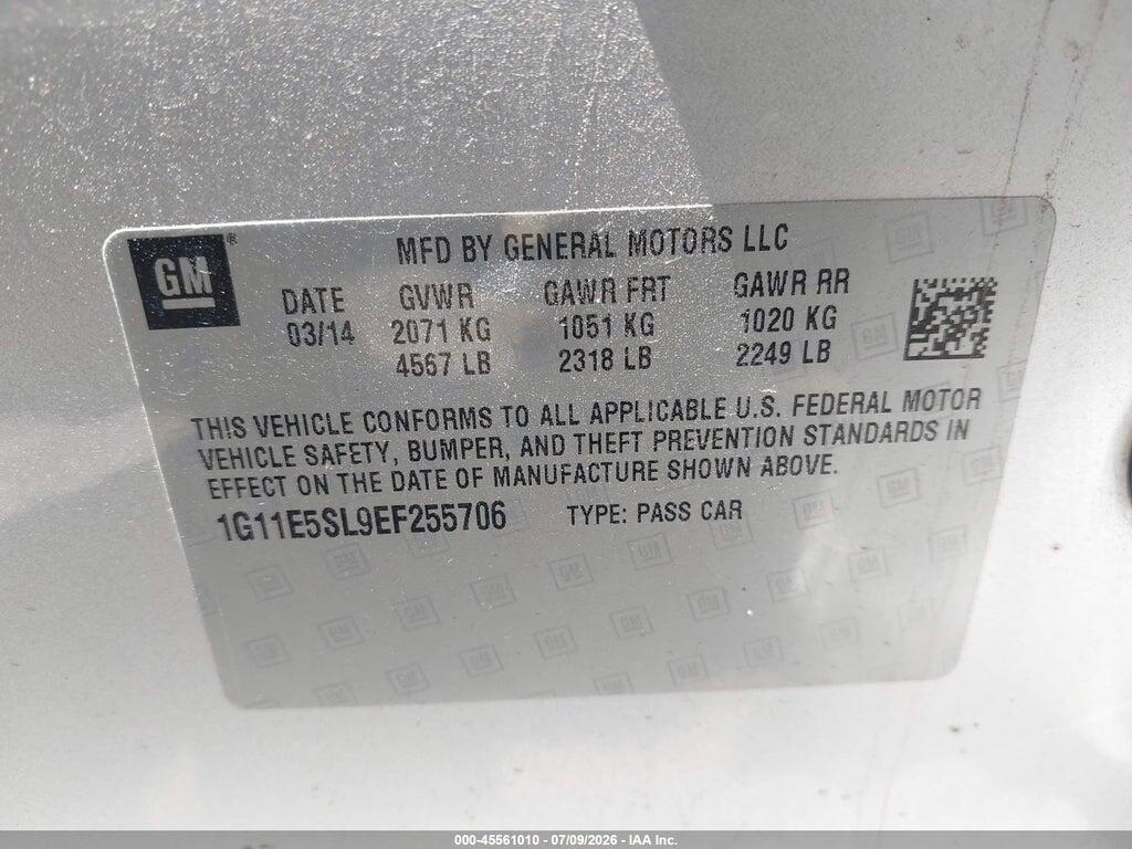 1G11E5SL9EF255706 2014 CHEVROLET MALIBU photo no. 9