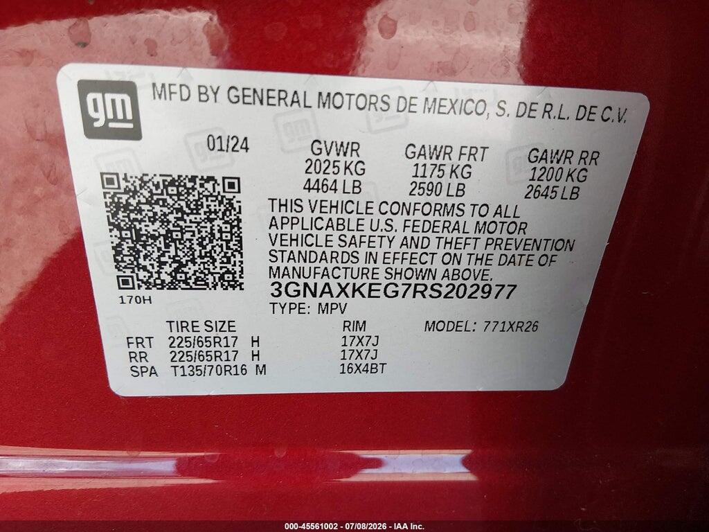 3GNAXKEG7RS202977 2024 CHEVROLET EQUINOX photo no. 9