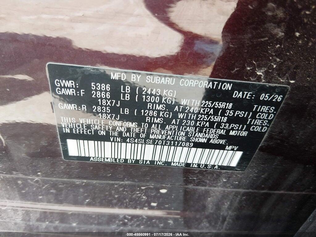 4S4SLSE70T3117089 2026 SUBARU FORESTER photo no. 9