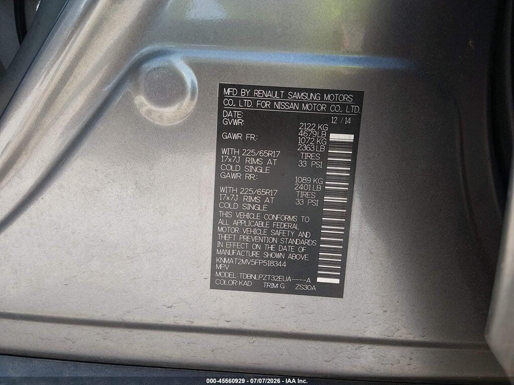 KNMAT2MV5FP518344 2015 NISSAN ROGUE photo no. 9