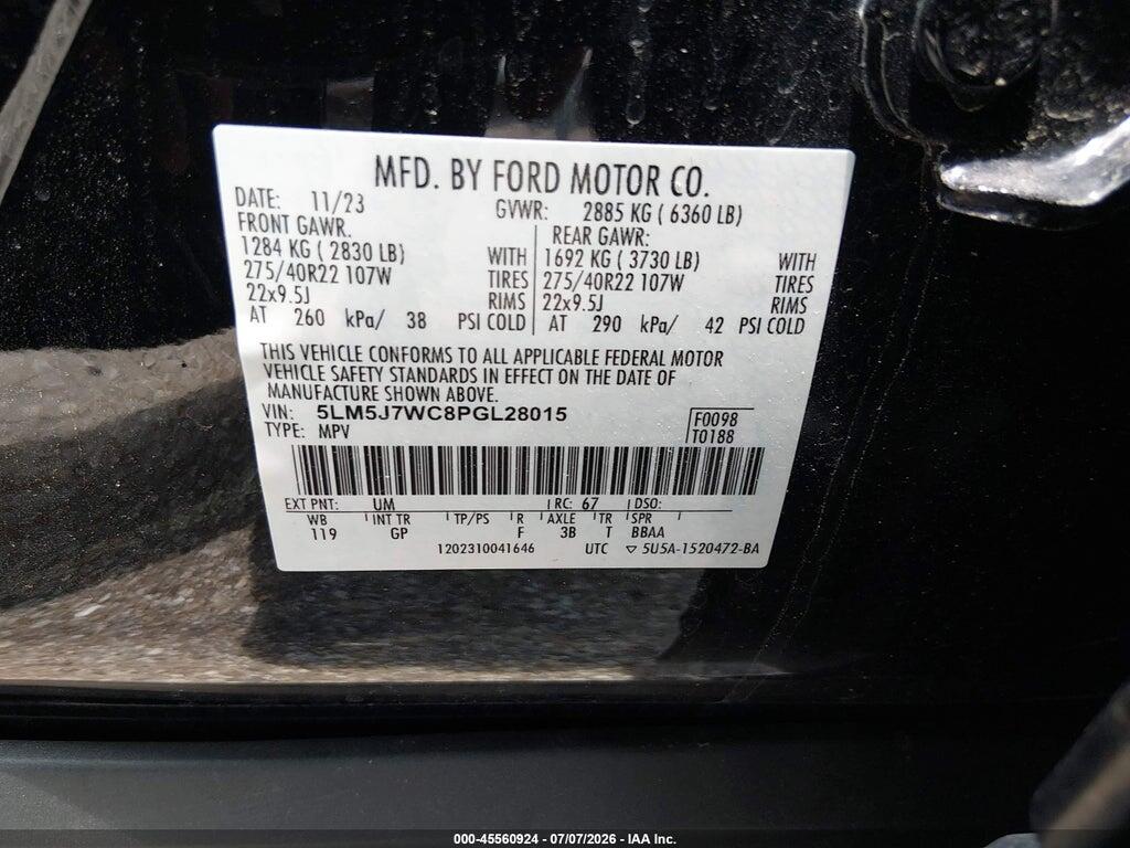5LM5J7WC8PGL28015 2023 LINCOLN AVIATOR photo no. 9