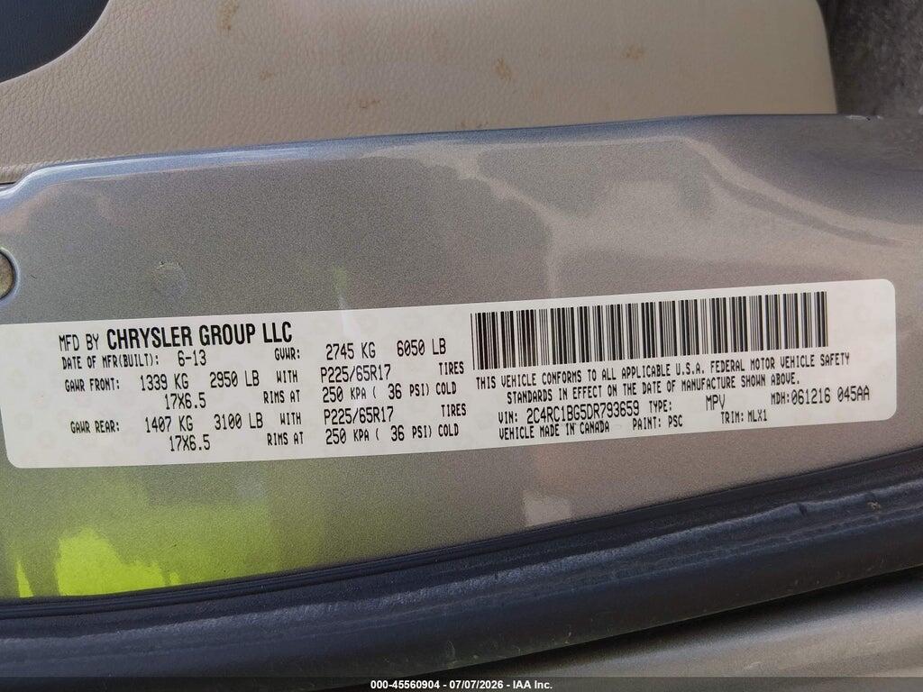 2C4RC1BG5DR793659 2013 CHRYSLER TOWN & COUNTRY photo no. 9