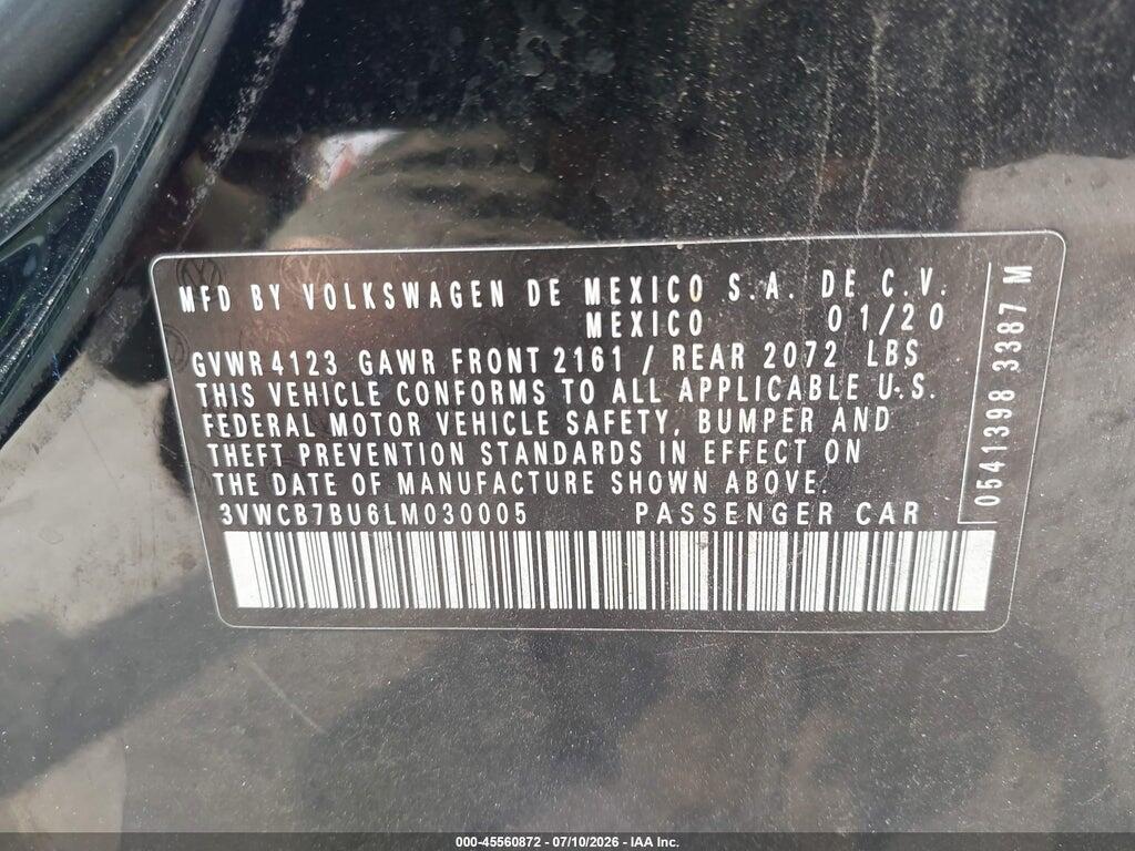 3VWCB7BU6LM030005 2020 VOLKSWAGEN JETTA photo no. 9