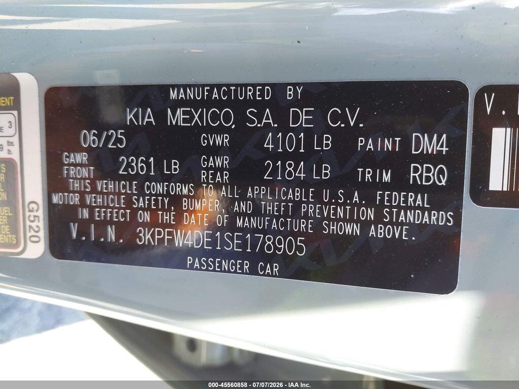 3KPFW4DE1SE178905 2025 KIA K4 photo no. 9