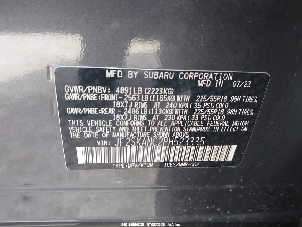 JF2SKANC2PH523335 2023 SUBARU FORESTER photo no. 9