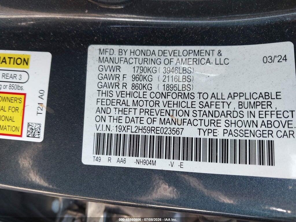 19XFL2H59RE023567 2024 HONDA CIVIC photo no. 8