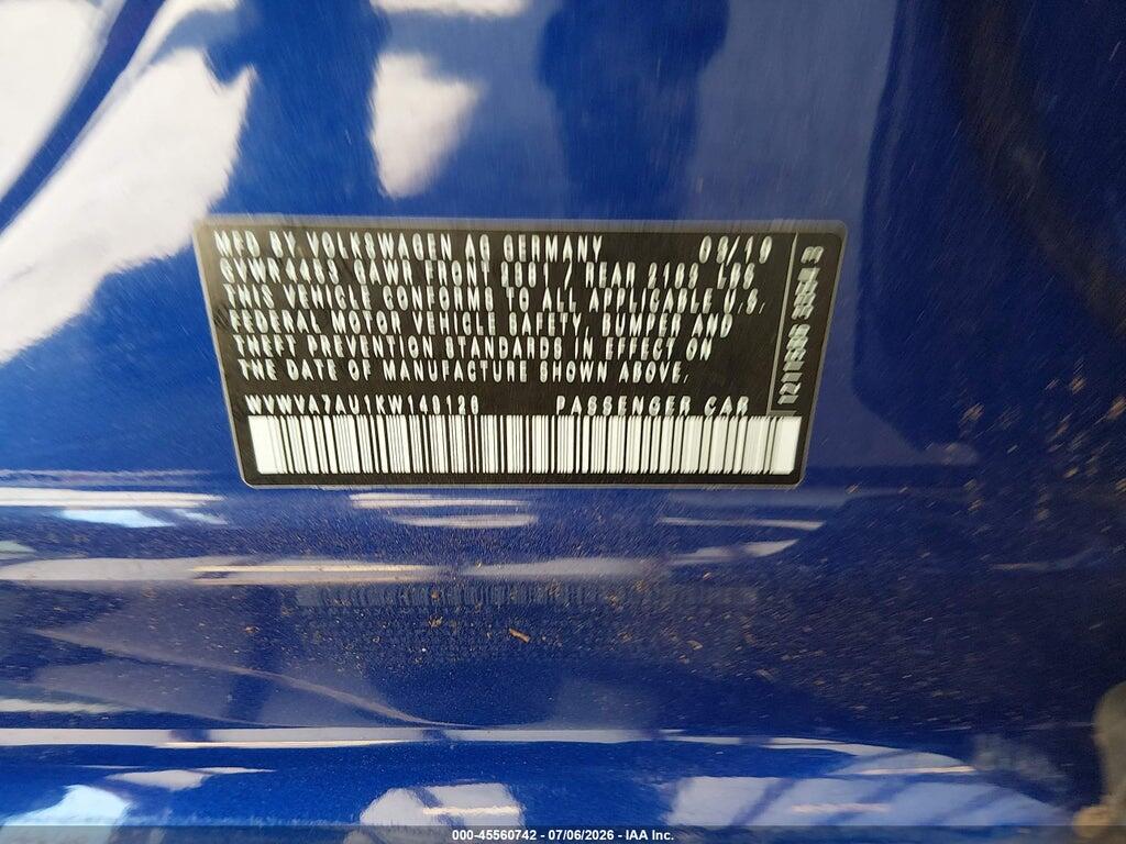 WVWVA7AU1KW149126 2019 VOLKSWAGEN GOLF R photo no. 9