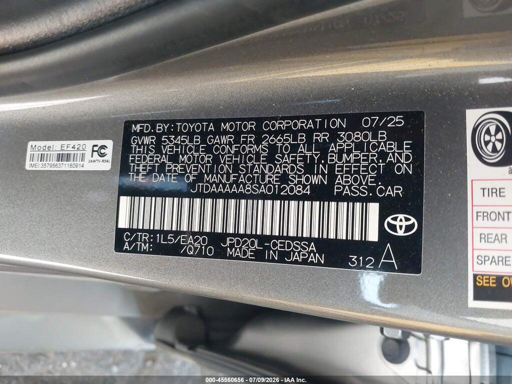 JTDAAAAA8SA012084 2025 TOYOTA MIRAI photo no. 9