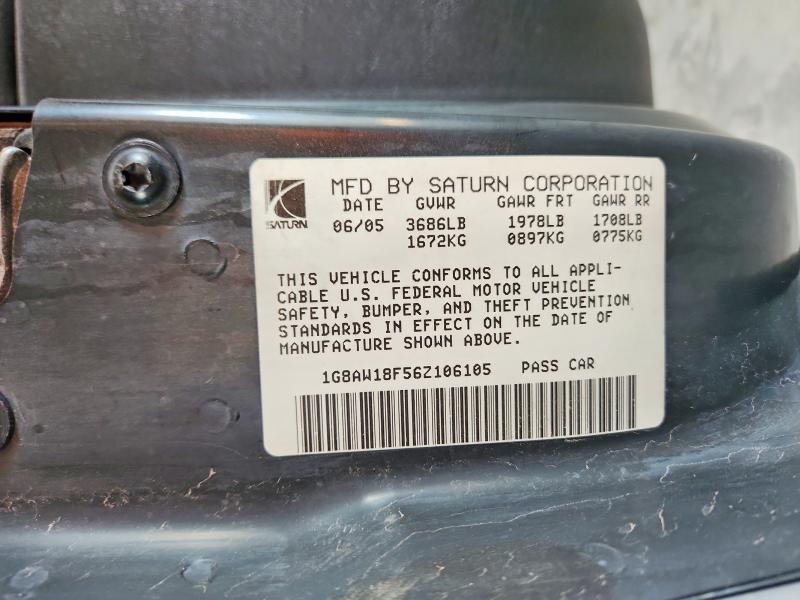 1G8AW18F56Z106105 2006 SATURN ION photo no. 12