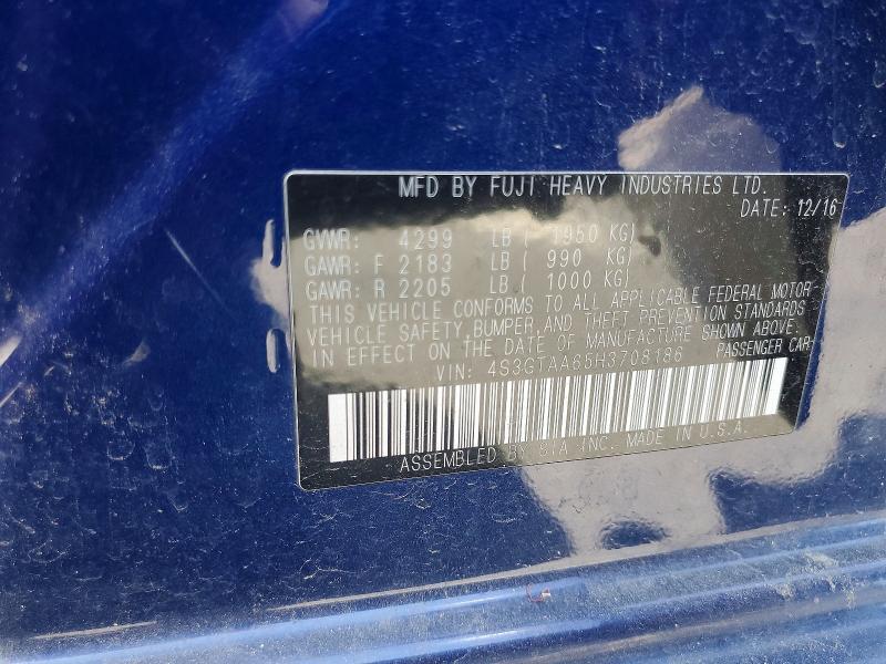 4S3GTAA65H3708186 2017 SUBARU IMPREZA photo no. 12