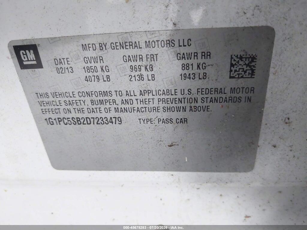 1G1PC5SB2D7233479 2013 CHEVROLET CRUZE photo no. 9