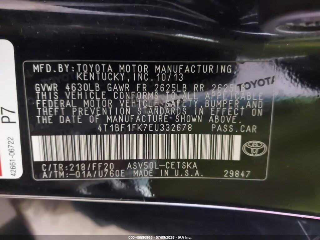 4T1BF1FK7EU332678 2014 TOYOTA CAMRY photo no. 9