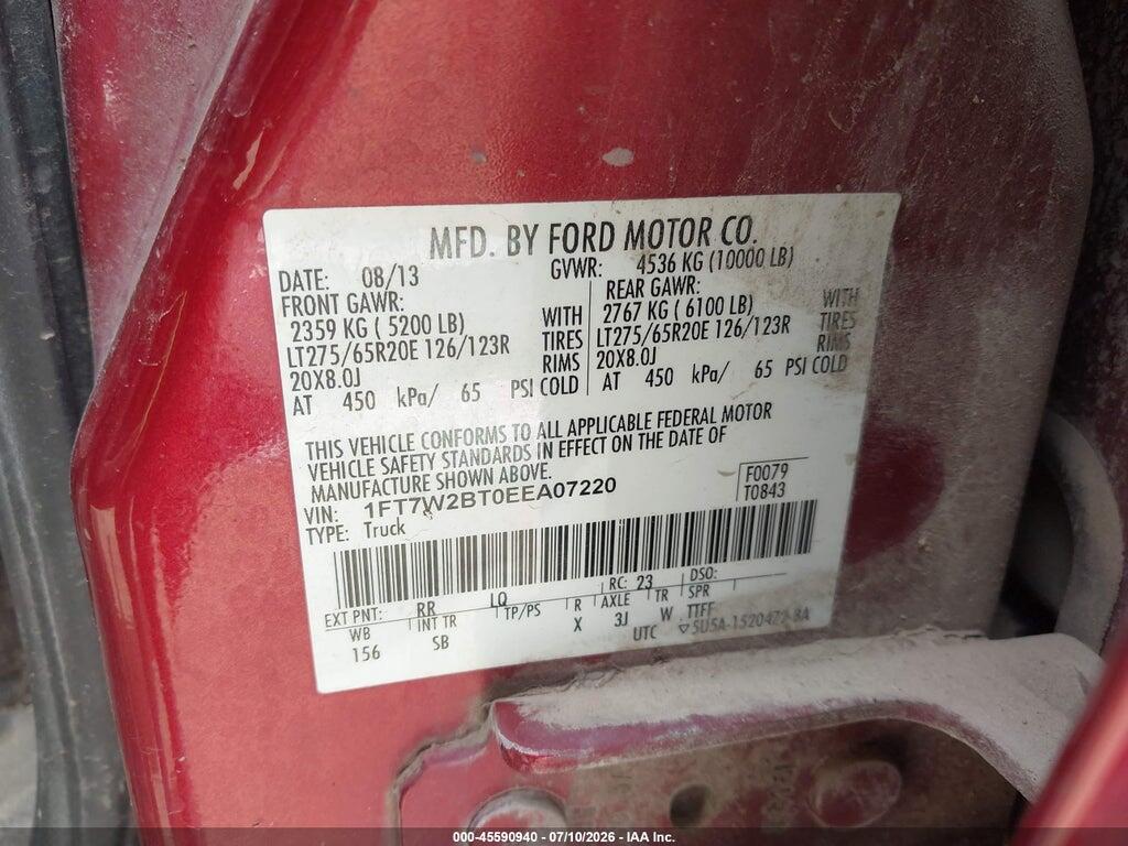 1FT7W2BT0EEA07220 2014 FORD F-250 photo no. 9
