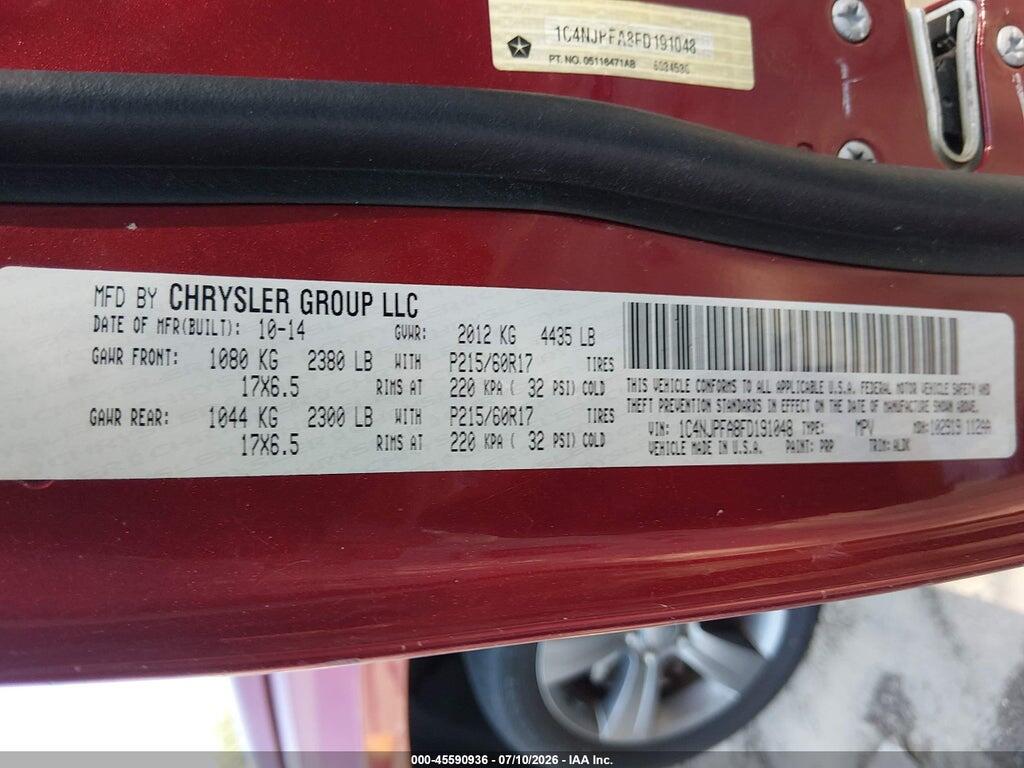 1C4NJPFA8FD191048 2015 JEEP PATRIOT photo no. 9