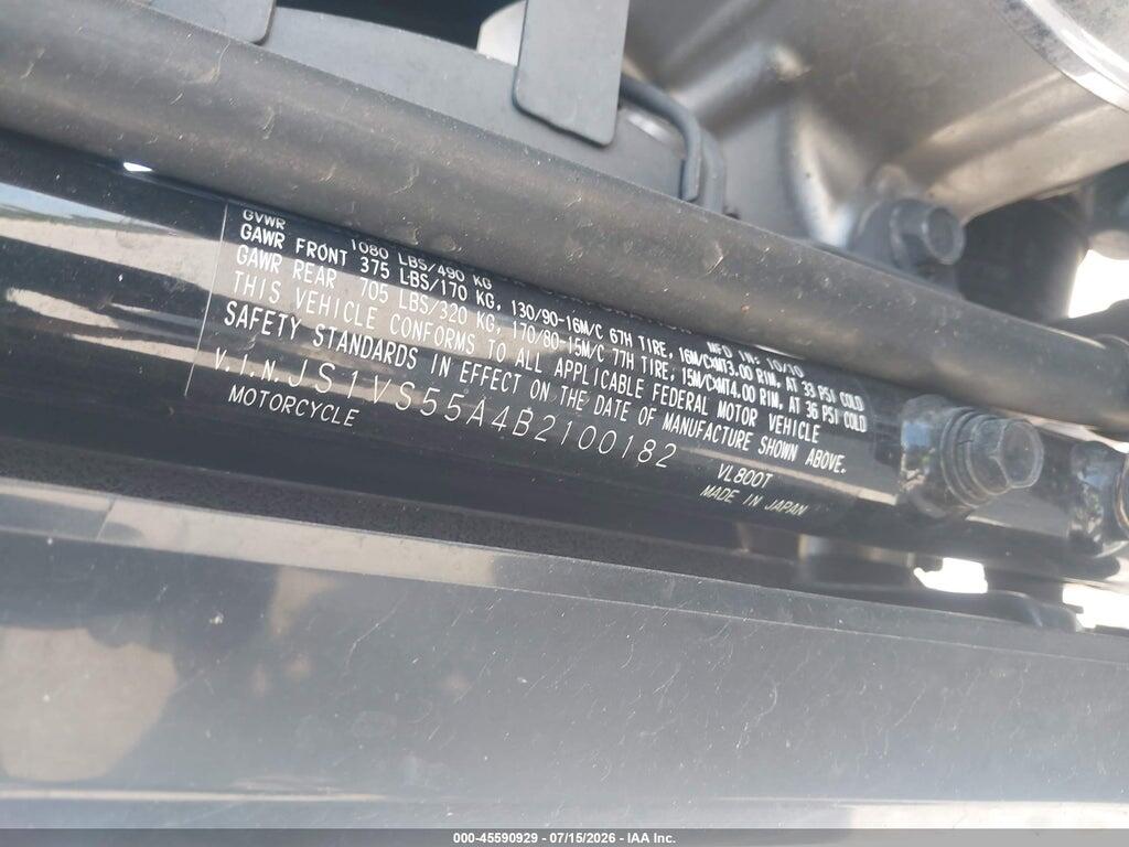 JS1VS55A4B2100182 2011 SUZUKI VL800 photo no. 10