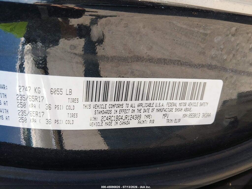 2C4RC1BG4JR124309 2018 CHRYSLER PACIFICA photo no. 9