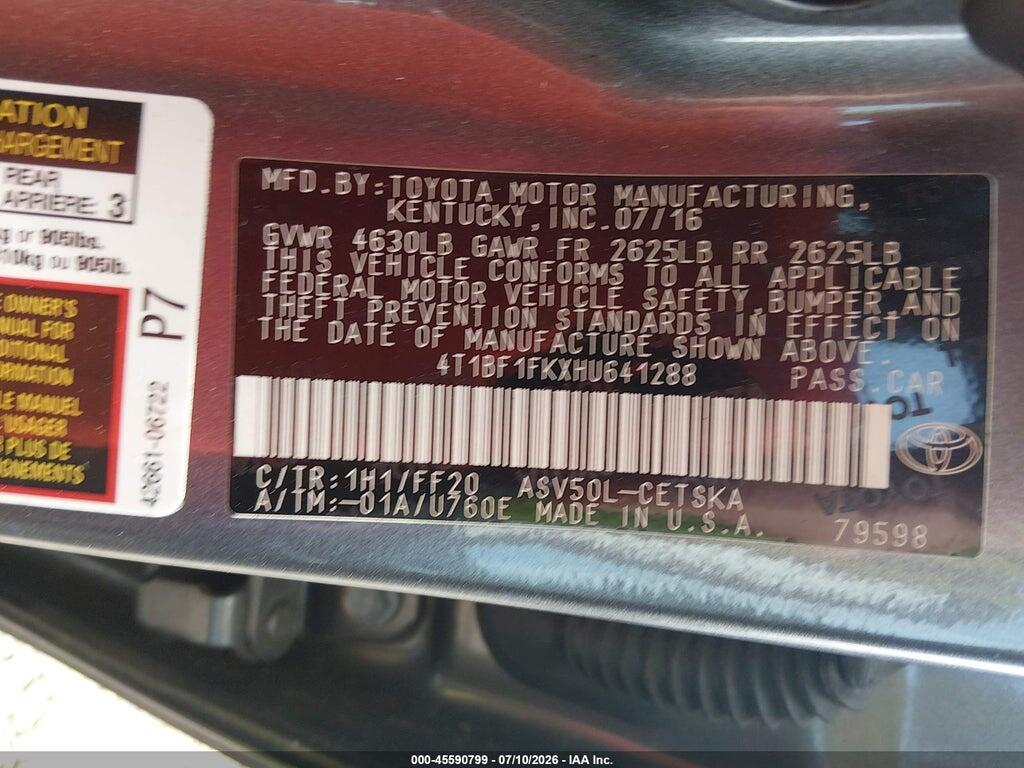 4T1BF1FKXHU641288 2017 TOYOTA CAMRY photo no. 9