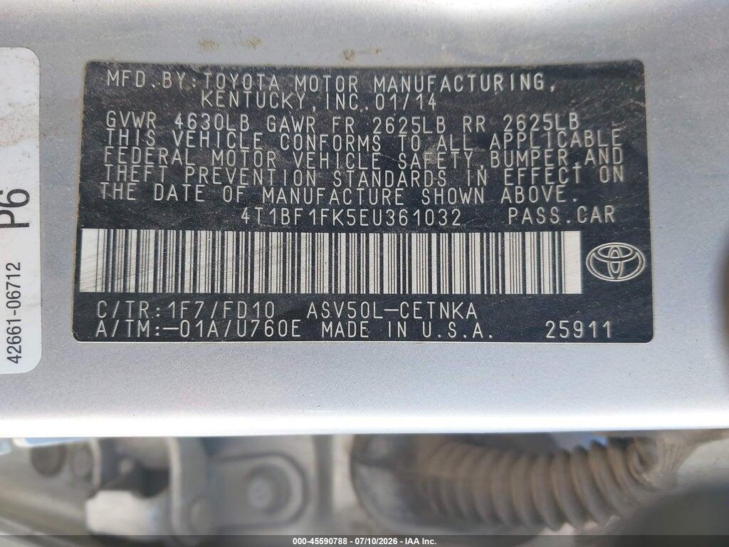 4T1BF1FK5EU361032 2014 TOYOTA CAMRY photo no. 9