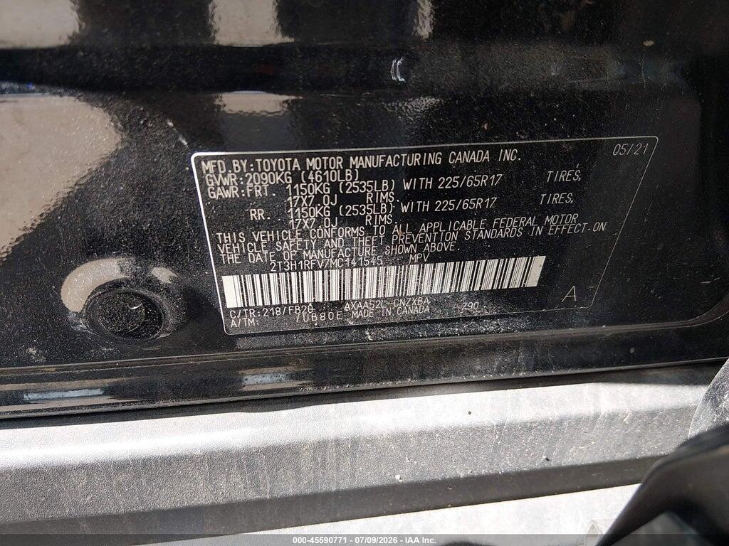 2T3H1RFV7MC141545 2021 TOYOTA RAV4 photo no. 9