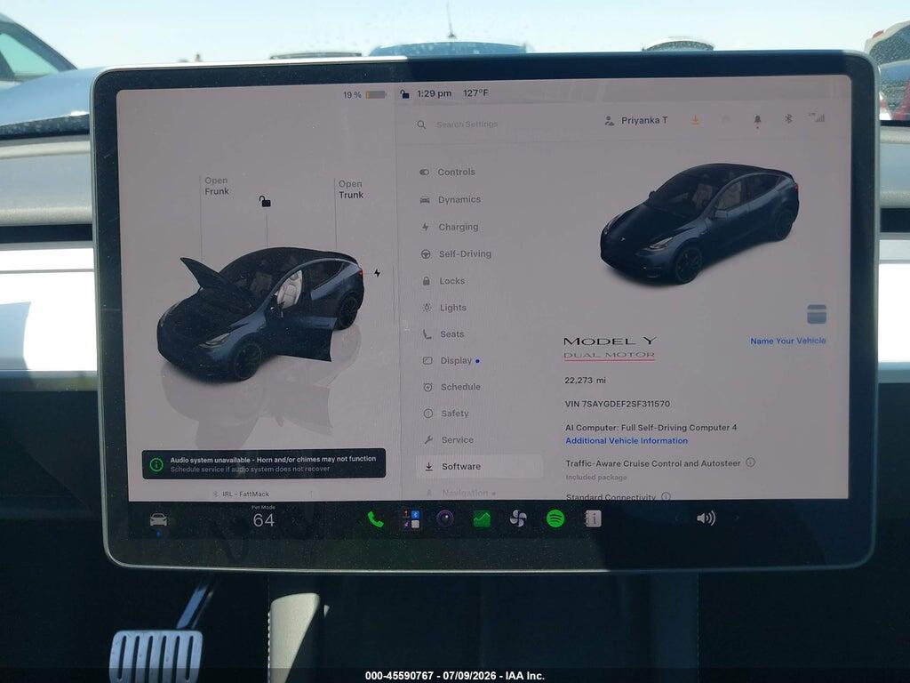 7SAYGDEF2SF311570 2025 TESLA MODEL Y photo no. 7