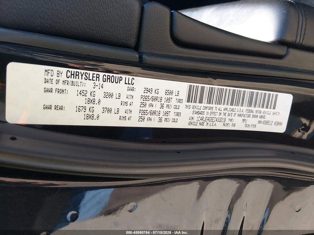 1C4RJEAG5EC433218 2014 JEEP GRAND CHEROKEE photo no. 9