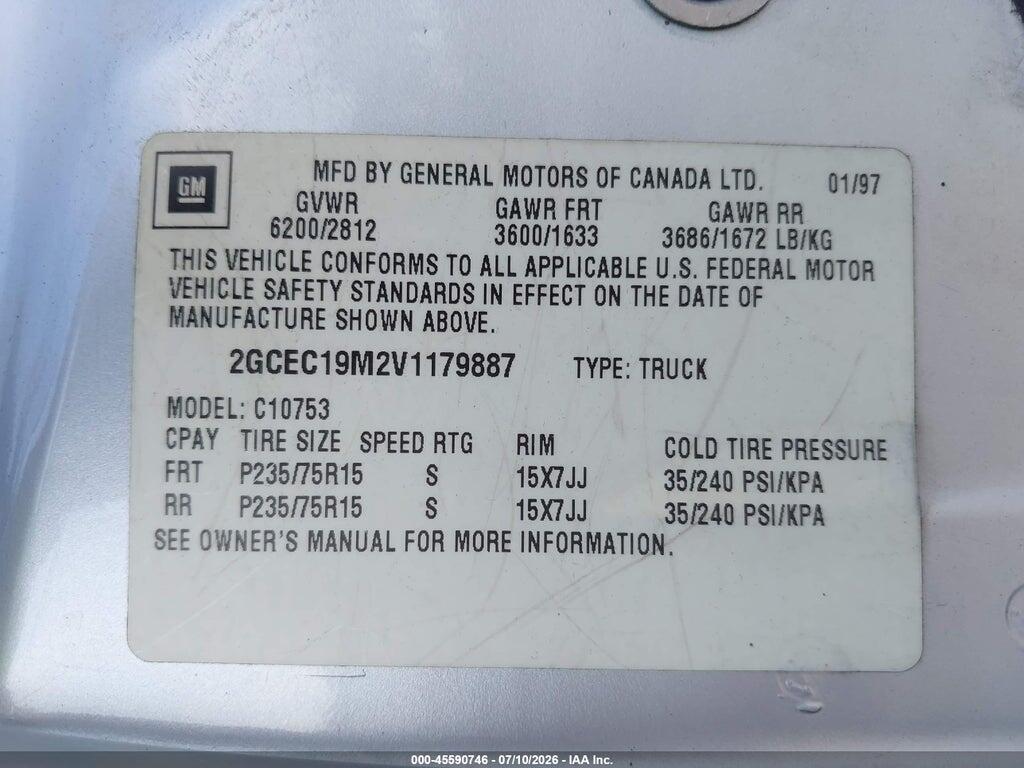 2GCEC19M2V1179887 1997 CHEVROLET C1500 photo no. 9