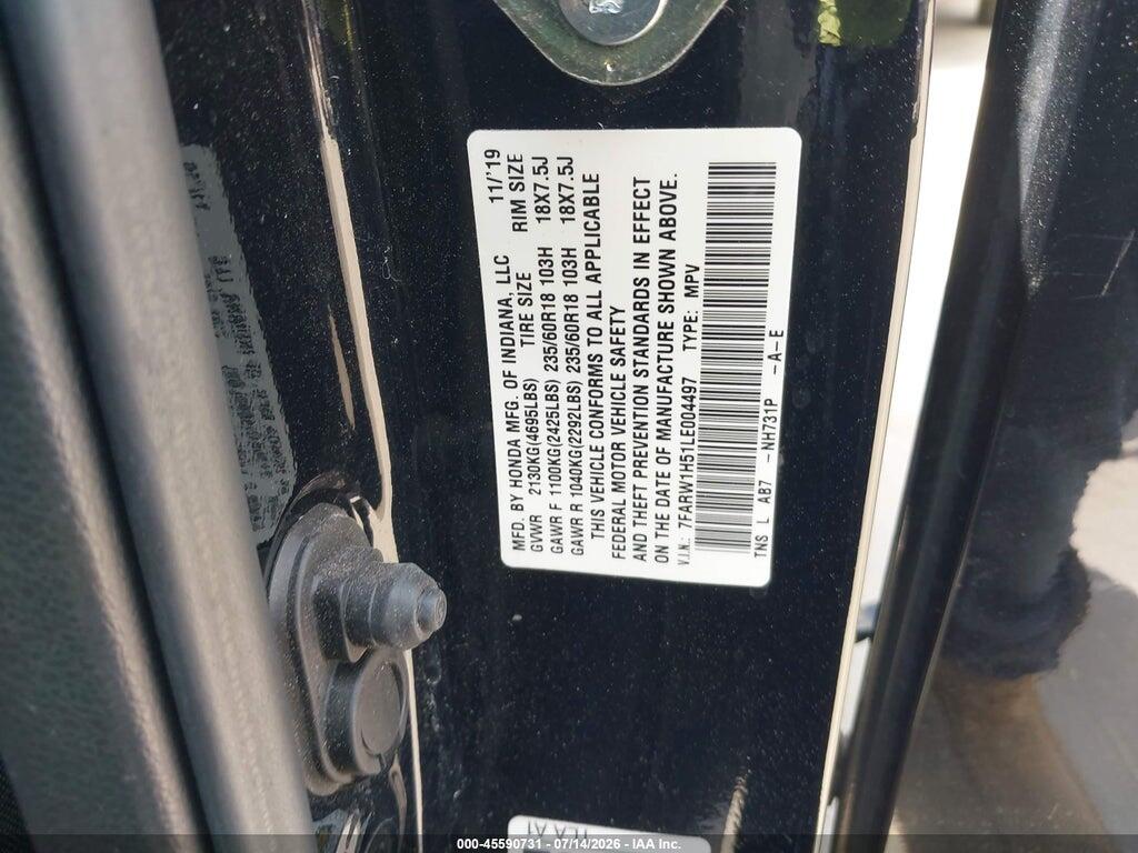 7FARW1H51LE004497 2020 HONDA CR-V photo no. 9