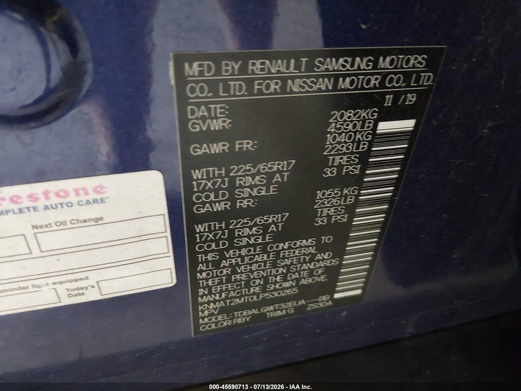 KNMAT2MT0LP530265 2020 NISSAN ROGUE photo no. 9