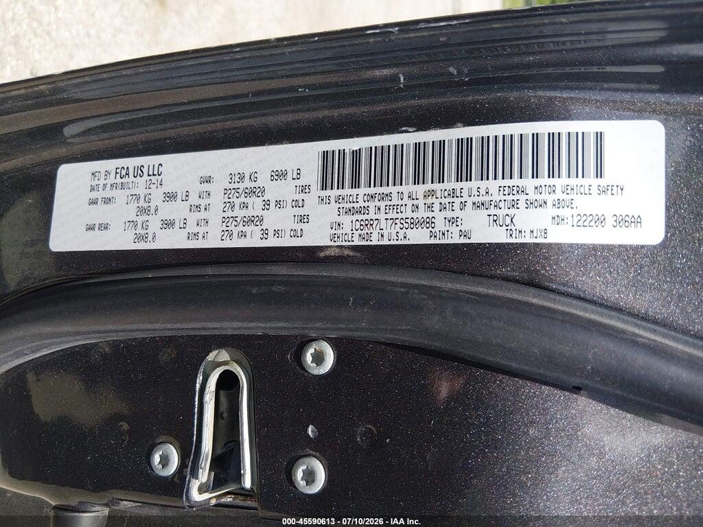 1C6RR7LT7FS580086 2015 RAM 1500 photo no. 9