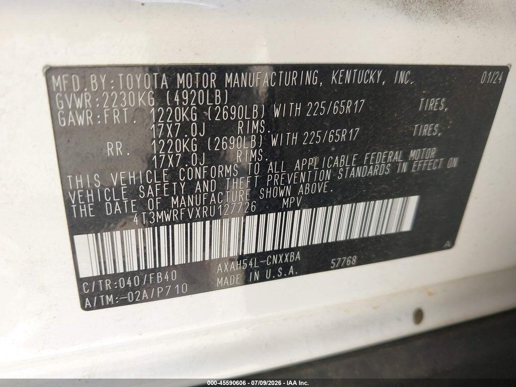 4T3MWRFVXRU127726 2024 TOYOTA RAV4 HYBRID photo no. 9