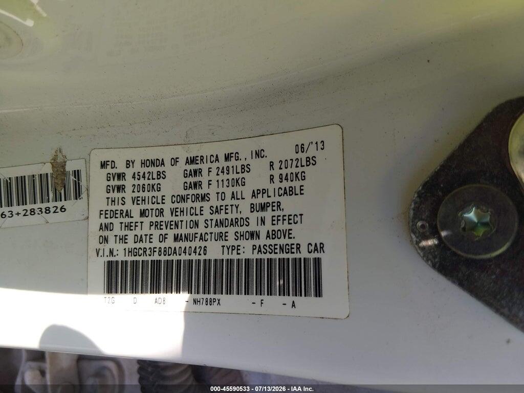 1HGCR3F88DA040426 2013 HONDA ACCORD photo no. 9