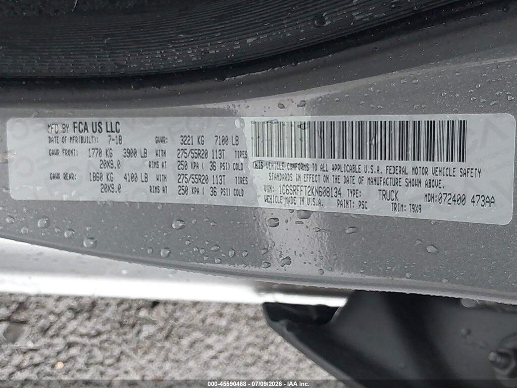 1C6SRFFT2KN608134 2019 RAM 1500 photo no. 9