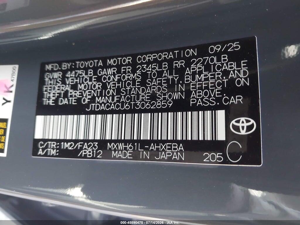 JTDACACU6T3062859 2026 TOYOTA PRIUS PLUG-IN HYBRID photo no. 9