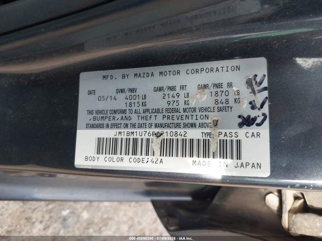 JM1BM1U76E1210842 2014 MAZDA MAZDA3 photo no. 9
