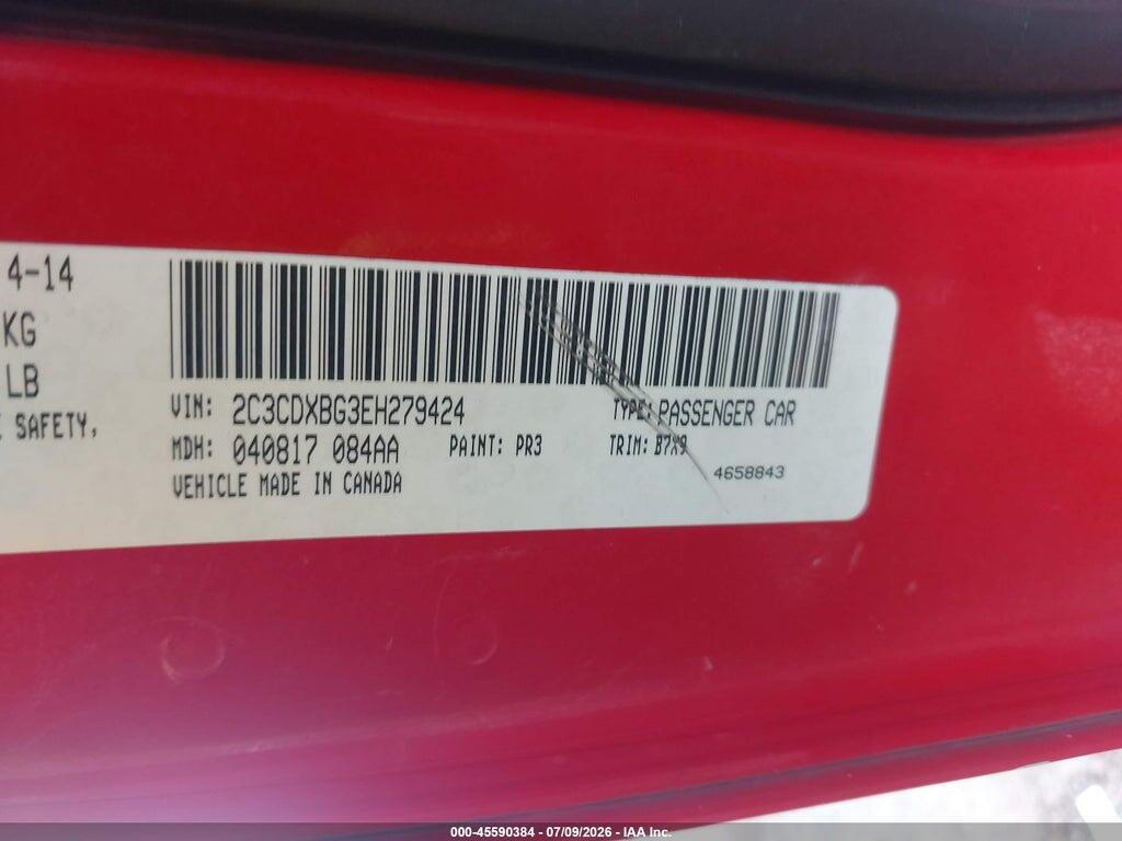 2C3CDXBG3EH279424 2014 DODGE CHARGER photo no. 9