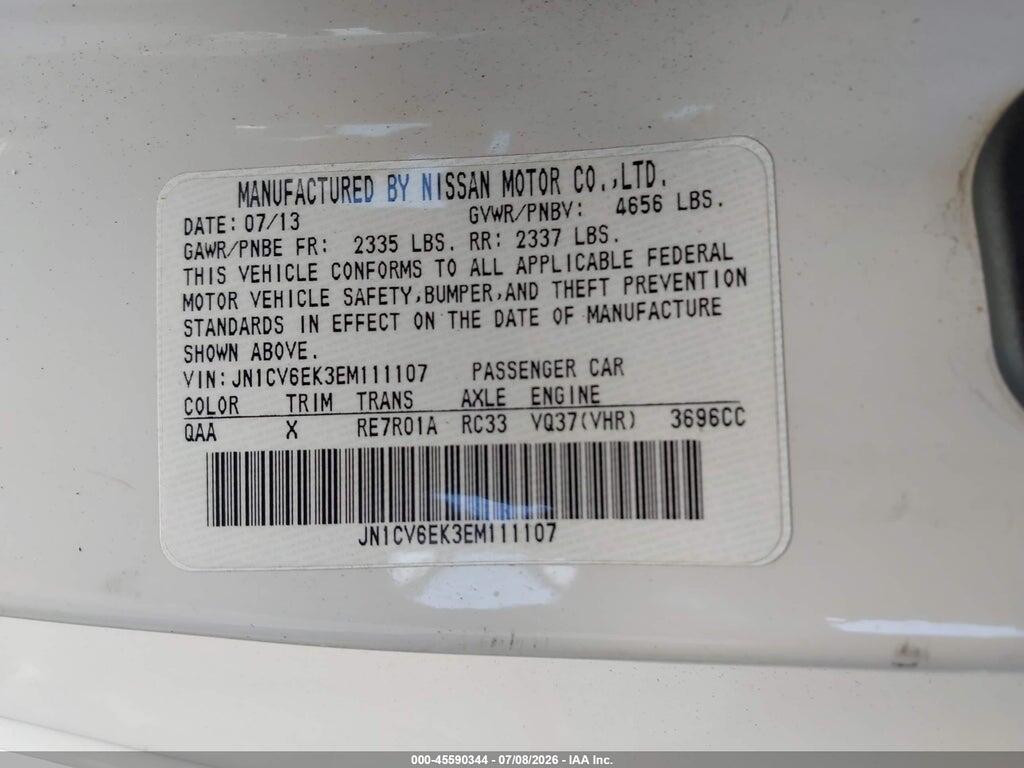 JN1CV6EK3EM111107 2014 INFINITI Q60 photo no. 9