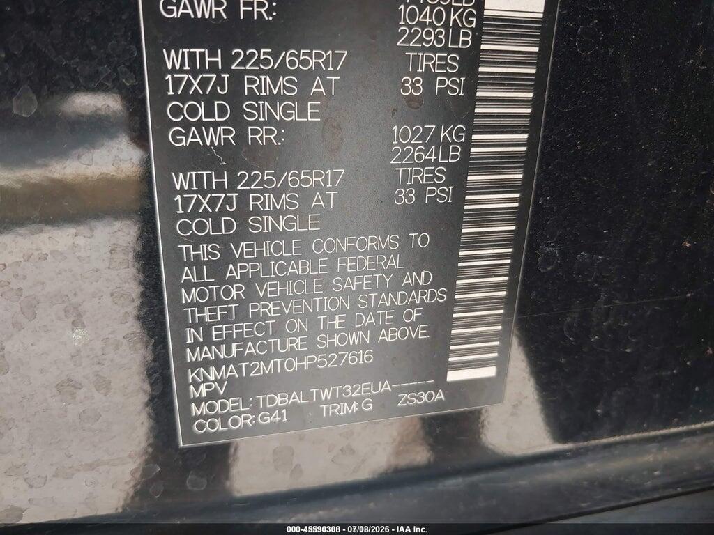 KNMAT2MT0HP527616 2017 NISSAN ROGUE photo no. 9
