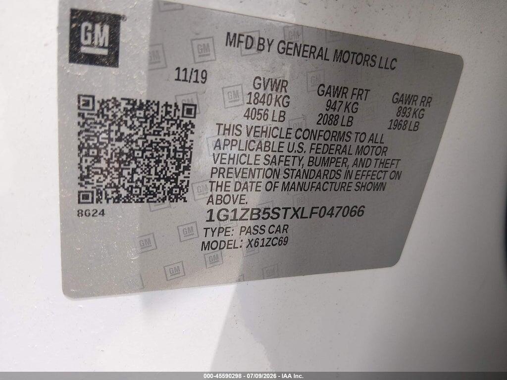 1G1ZB5STXLF047066 2020 CHEVROLET MALIBU photo no. 9