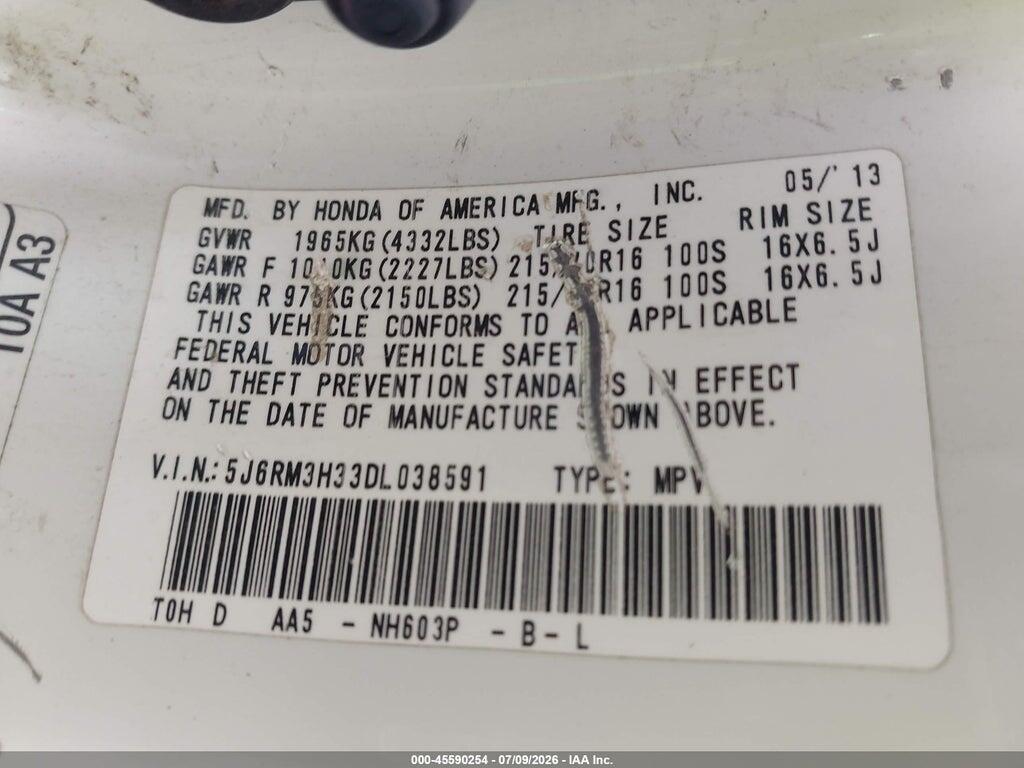 5J6RM3H33DL038591 2013 HONDA CR-V photo no. 9