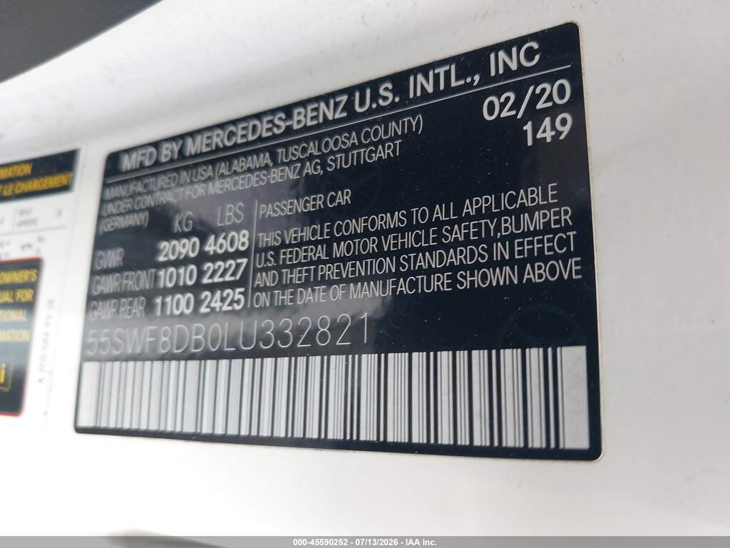 55SWF8DB0LU332821 2020 MERCEDES-BENZ C 300 photo no. 9