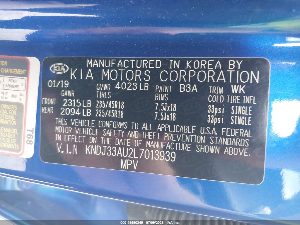 KNDJ33AU2L7013939 2020 KIA SOUL photo no. 9