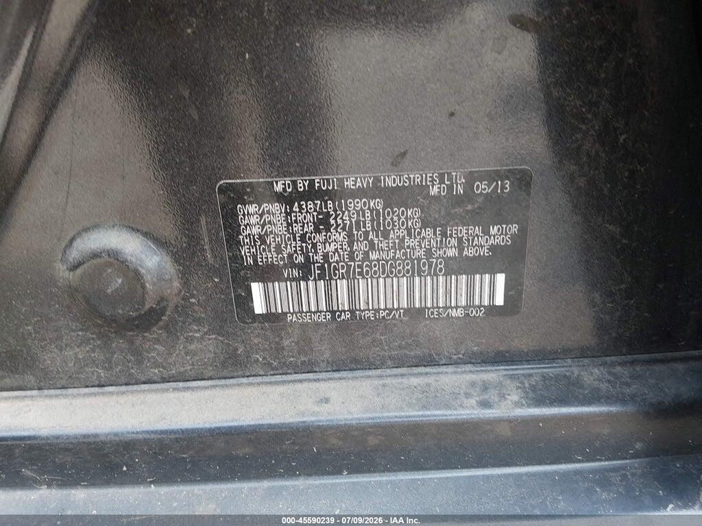 JF1GR7E68DG881978 2013 SUBARU IMPREZA WRX photo no. 9